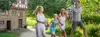 Family walking together in nature