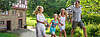 Family walking together in nature