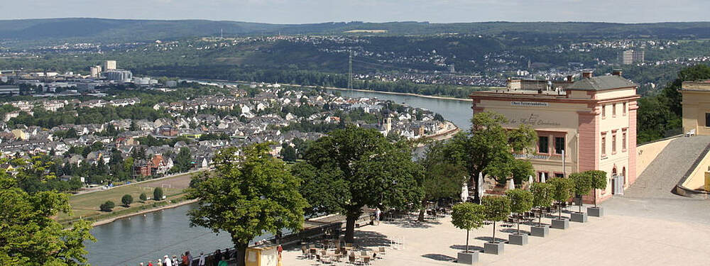 © Dominik Ketz / Rheinland-Pfalz Tourismus GmbH Festung Ehrenbreitstein mit Ausblick auf Koblenz